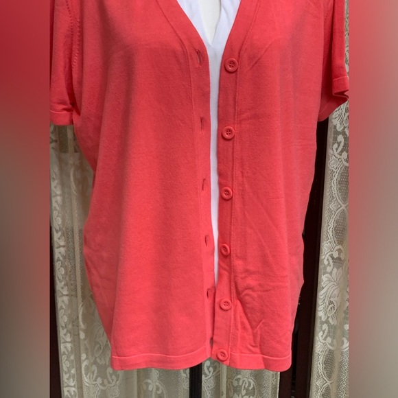 WHISPER KNITS by LOUIS DELL’OLIO S/S BUTTON DOWN CARDIGAN - SZ XL - Picture 2 of 5